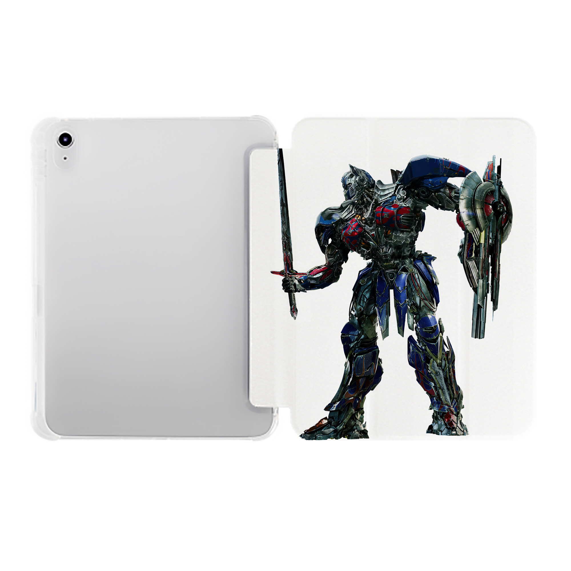 （画像用） Transformers トランスフォーマー IPad ケース ペン収納付き 三つ折りスタンド PUレザー×シリコン 対応機種9.5/10.5/10.9インチ